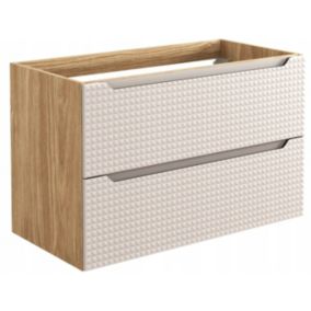 Szafka łazienkowa Furnidea 90 cm pod umywalkę beżowa dąb wisząca fronty 3D Luxor 1 szt.