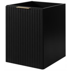 Szafka łazienkowa Furnidea pod umywalkę 40 cm wisząca ryflowana 1 drzwi czarny mat FLOW 1 szt.