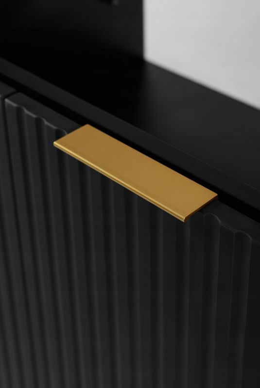 Szafka łazienkowa Furnidea pod umywalkę 60 cm wisząca ryflowana 2 drzwi czarny mat Flow 1 szt.