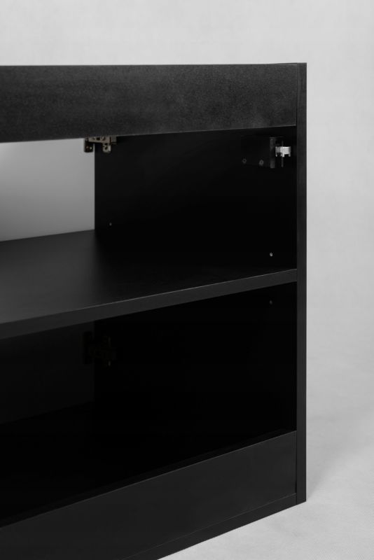 Szafka łazienkowa Furnidea pod umywalkę 60 cm wisząca ryflowana 2 drzwi czarny mat Flow 1 szt.