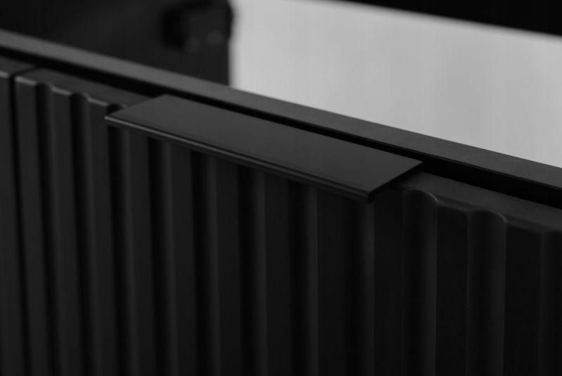 Szafka łazienkowa Furnidea pod umywalkę 60 cm wisząca ryflowana 2 drzwi czarny mat Flow 1 szt.