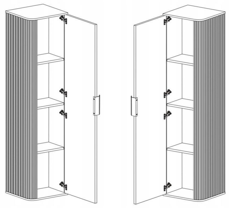 Szafka łazienkowa Furnidea słupek wiszący 139 cm czarny GLAMOUR 1 szt.