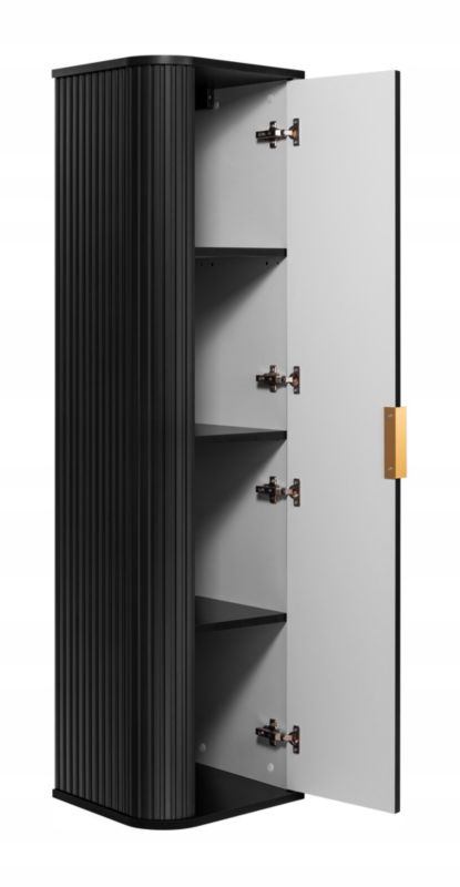 Szafka łazienkowa Furnidea słupek wiszący 139 cm czarny GLAMOUR 1 szt.