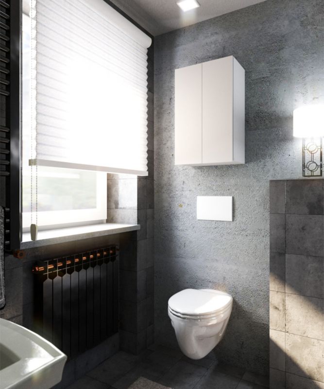 Szafka Łazienkowa Hurtownia-Mebli Wisząca Półek 2 Szafka łazienkowa wisząca 2DW40 40cm Biały Mat Biały Mat 40x25x60 cm 1sz