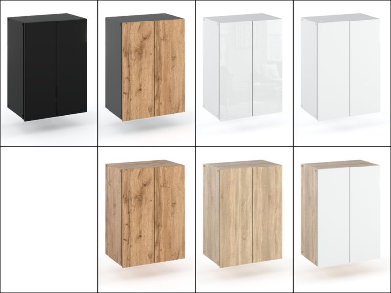Szafka Łazienkowa Hurtownia-Mebli Wisząca Półek 2 Szafka łazienkowa wisząca 2DW40 40cm Biały Mat Biały Połysk 40x25x60 cm