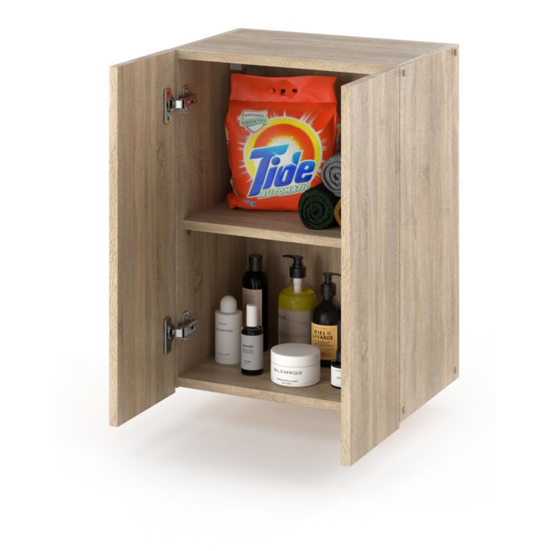 Szafka Łazienkowa Hurtownia-Mebli Wisząca Półek 2 Szafka łazienkowa wisząca 2DW40 40cm Dąb Sonoma Dąb Sonoma 40x25x60 cm 1