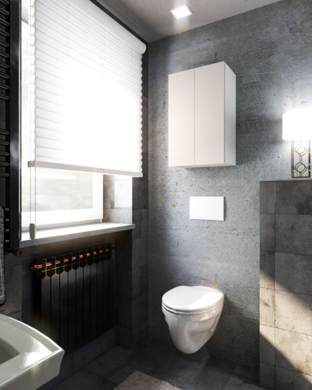 Szafka Łazienkowa Hurtownia-Mebli Wisząca Półek 2 Szafka łazienkowa wisząca 2DW60 60cm Biały Mat Biały Mat 60x30x80 cm 1sz