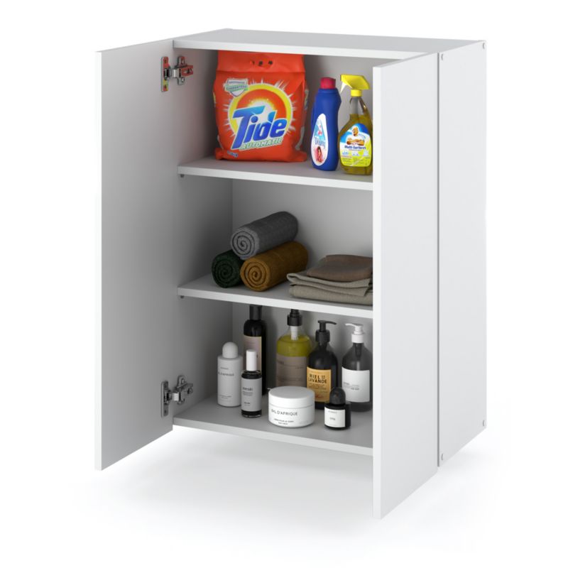 Szafka Łazienkowa Hurtownia-Mebli Wisząca Półek 2 Szafka łazienkowa wisząca 2DW60 60cm Biały Mat Biały Mat 60x30x80 cm 1sz