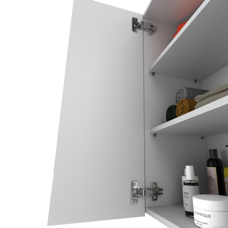 Szafka Łazienkowa Hurtownia-Mebli Wisząca Półek 2 Szafka łazienkowa wisząca 2DW60 60cm Biały Mat Biały Mat 60x30x80 cm 1sz