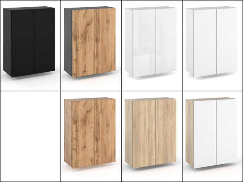 Szafka Łazienkowa Hurtownia-Mebli Wisząca Półek 2 Szafka łazienkowa wisząca 2DW60 60cm Biały Mat Biały Mat 60x30x80 cm 1sz