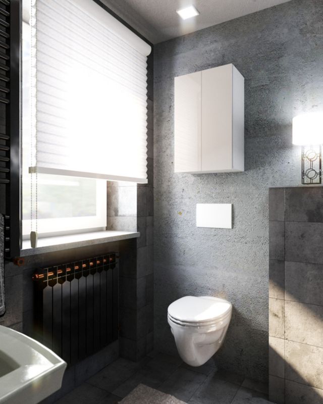 Szafka Łazienkowa Hurtownia-Mebli Wisząca Półek 2 Szafka łazienkowa wisząca 2DW60 60cm Biały Mat Biały Połysk 60x30x80 cm