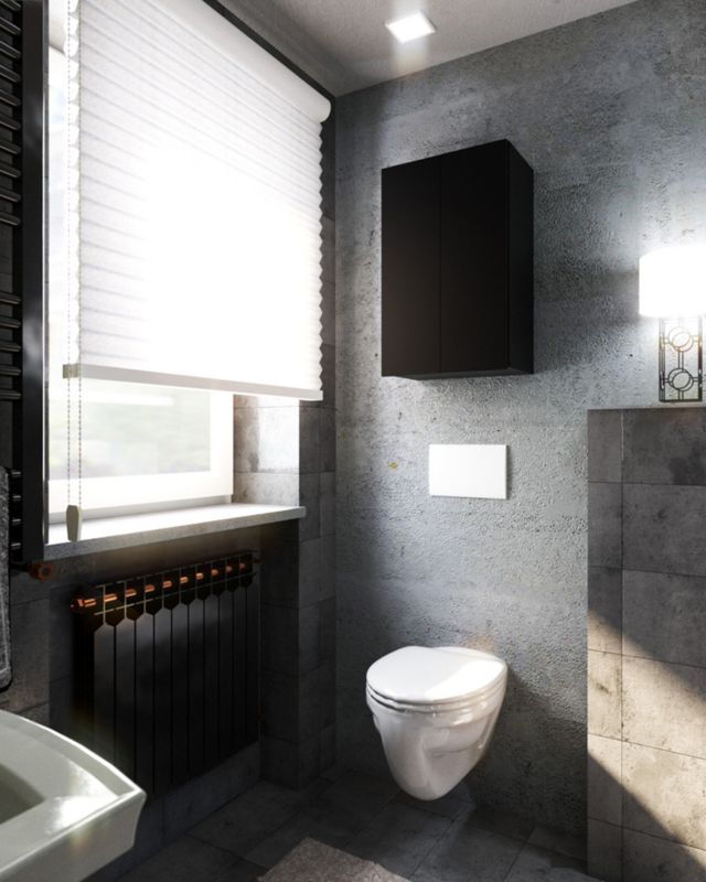 Szafka Łazienkowa Hurtownia-Mebli Wisząca Półek 2 Szafka łazienkowa wisząca 2DW60 60cm Czarny Mat Czarny Mat 60x30x80 cm 1sz