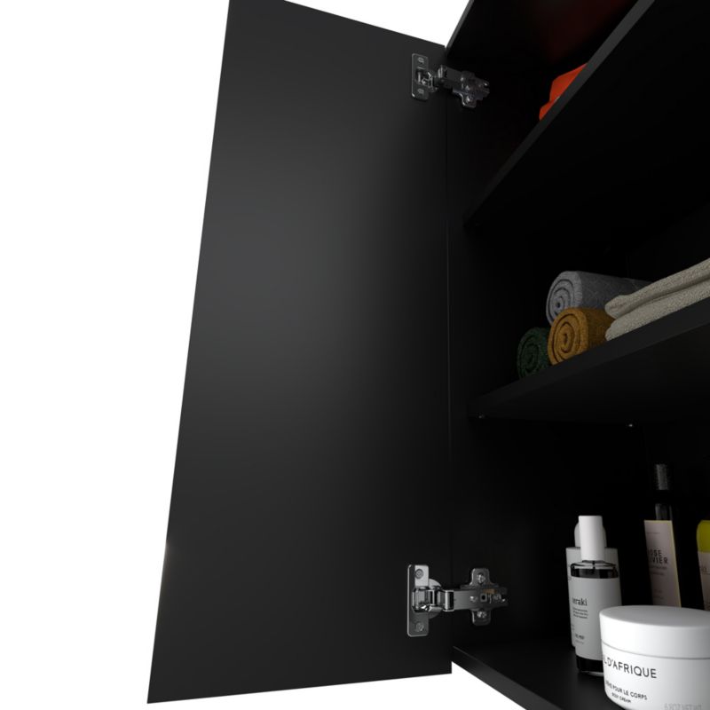 Szafka Łazienkowa Hurtownia-Mebli Wisząca Półek 2 Szafka łazienkowa wisząca 2DW60 60cm Czarny Mat Czarny Mat 60x30x80 cm 1sz