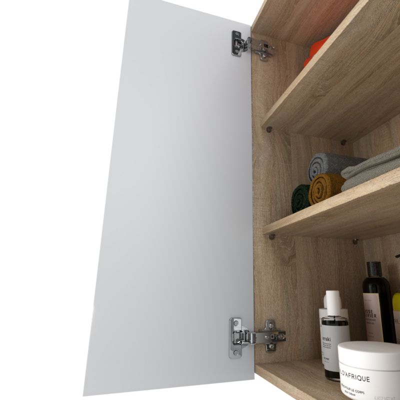 Szafka Łazienkowa Hurtownia-Mebli Wisząca Półek 2 Szafka łazienkowa wisząca 2DW60 60cm Dąb Sonoma Biały Mat 60x30x80 cm 1s