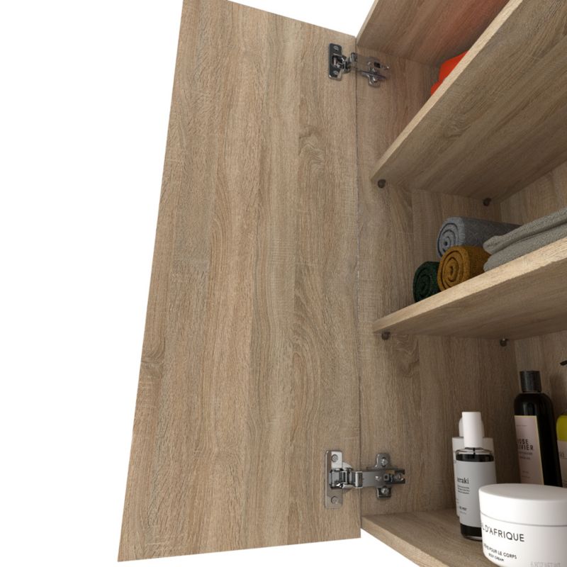 Szafka Łazienkowa Hurtownia-Mebli Wisząca Półek 2 Szafka łazienkowa wisząca 2DW60 60cm Dąb Sonoma Dąb Sonoma 60x30x80 cm 1