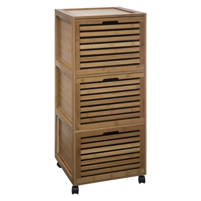 Szafka łazienkowa na kółkach Sicela 5five Simply Smart brązowa bambusowa 93x41x41 cm 1 szt.