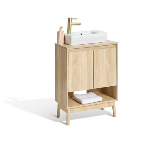 Szafka łazienkowa pod umywalkę Abana 5FIVE SIMPLY SMART stojąca naturalny dąb 60 cm klasyczna skandynawska 1 szt.