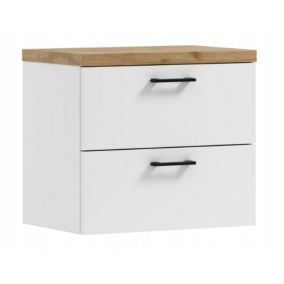 Szafka łazienkowa pod umywalkę Better Home 50 cm, biała + dąb craft złoty, 1 szt.