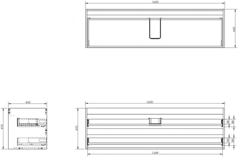 Szafka łazienkowa podumywalkowa Mexen Orio biały mat 160 cm 2 szuflady 1 szt.