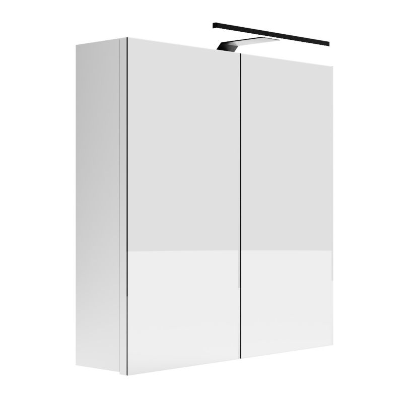 Szafka Łazienkowa SKXMeble Wisząca z Lustrem i Podświetleniem LED Elza Biały 60x60x14 1szt.