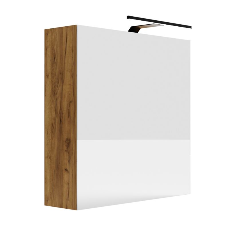 Szafka Łazienkowa SKXMeble Wisząca z Lustrem i Podświetleniem LED Elza Złoty Craft 60x40x14 1szt.