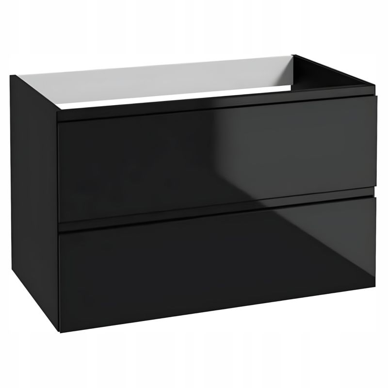 Szafka Łazienkowa Stamar Czarna Wisząca Połysk Blat Dąb Złoty 800 x 460 mm 1 szt