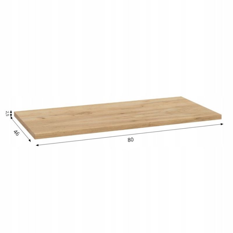 Szafka Łazienkowa Stamar Czarna Wisząca Połysk Blat Dąb Złoty 800 x 460 mm 1 szt