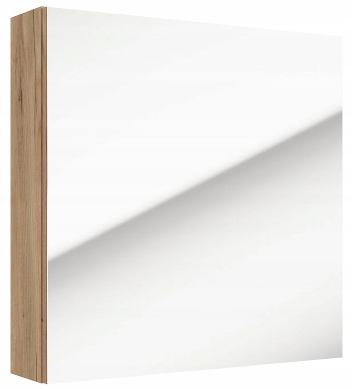 Szafka Łazienkowa Stamar Lustrzana 600 x 600 x 150 mm Dąb Craft Złoty Lampa LED 1 szt