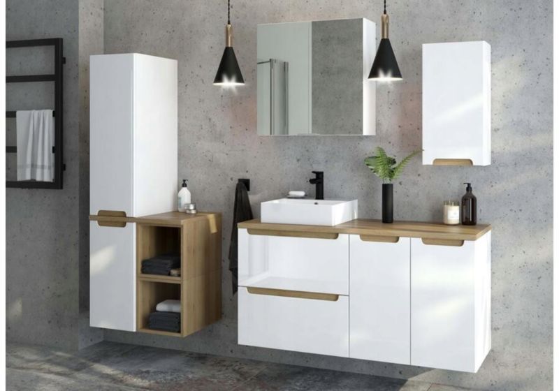 Szafka Łazienkowa Stamar Lustrzana Wisząca 600 x 600 mm Biała 2 Drzwi 1 Półka 1 szt