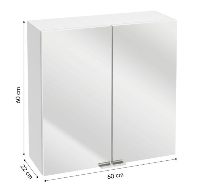 Szafka Łazienkowa Stamar Lustrzana Wisząca 600 x 600 mm Biała 2 Drzwi 1 Półka 1 szt