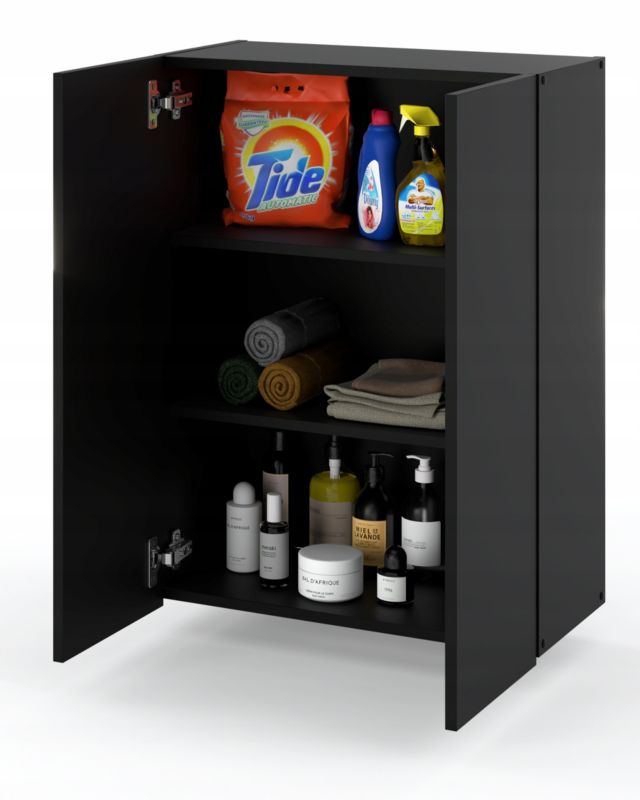 Szafka Łazienkowa Stiv-Meble Szafka Wisząca 60Cm Czarny Mat 60X30X80 Cm 1Szt.