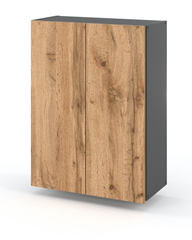 Szafka Łazienkowa Stiv-Meble Szafka Wisząca 60Cm Szary Mat Dąb Wotan 60X30X80 Cm 1Szt.