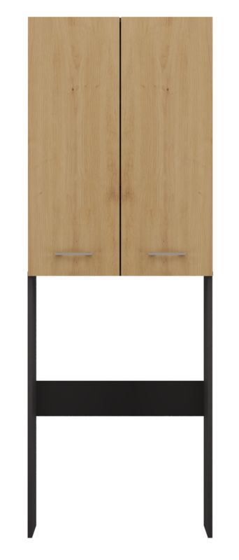 Szafka Łazienkowa Topeshop Nad Pralkę Pola DD Antracyt Dąb Artisan30x64x180 cm 1 szt.
