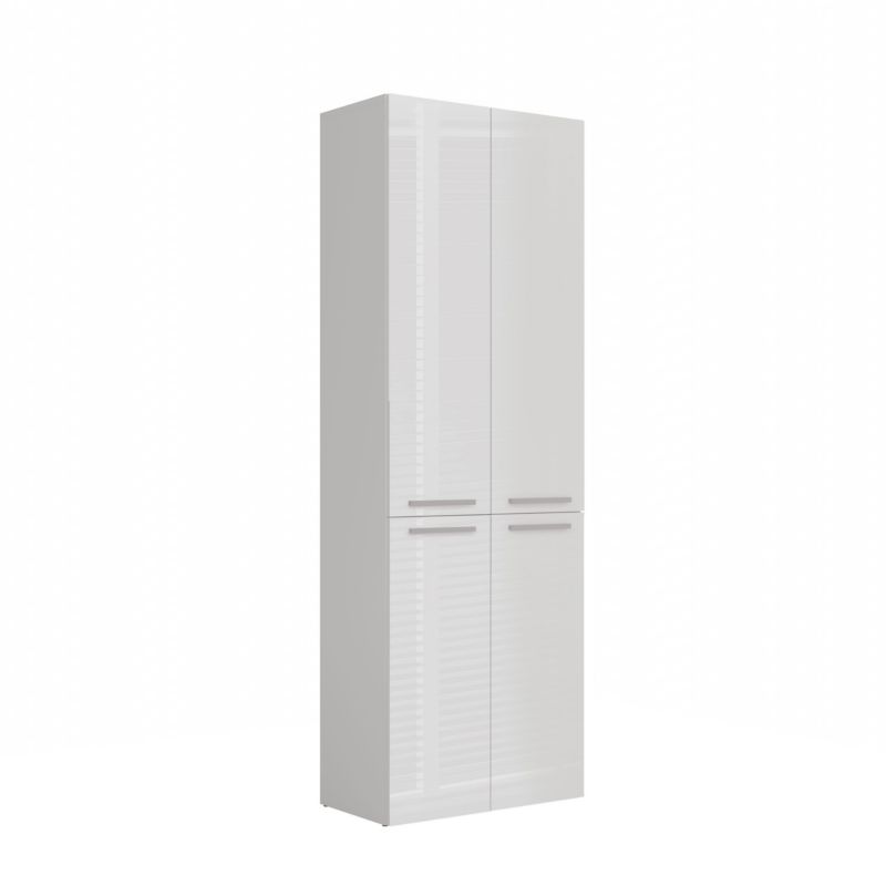 Szafka Łazienkowa Topeshop Regał Słupek Nel DD 1K Kosz Biel Połysk 30x60x174 cm 1 szt.
