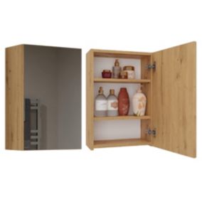 Szafka Łazienkowa Topeshop Wisząca z Lustrem Pola 1DL Dąb Artisan 22x40x60 cm 1 szt.