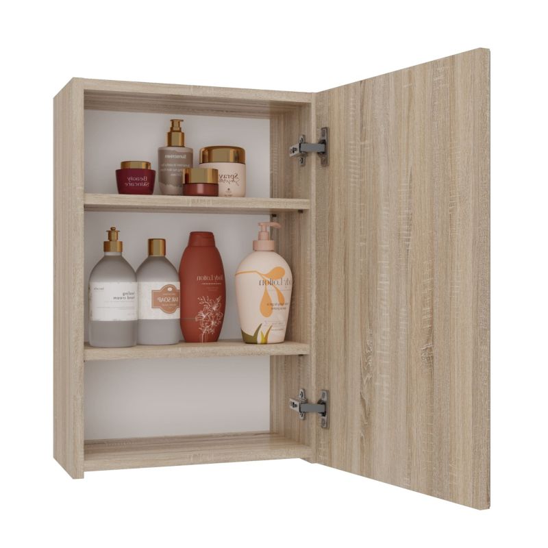 Szafka Łazienkowa Topeshop Wisząca z Lustrem Pola 1DL Dąb Sonoma 22x40x60 cm 1 szt.