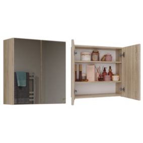Szafka Łazienkowa Topeshop Wisząca Z Lustrem Pola 2DL Dąb Sonoma 22x60x60 cm 1 szt.