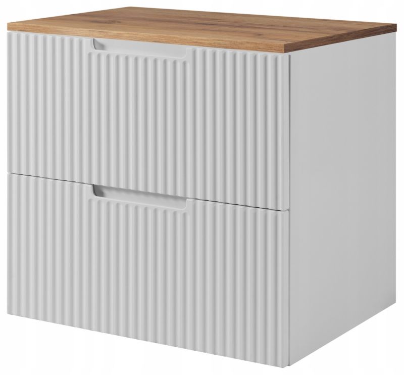 Szafka łazienkowa VENA 60 cm z blatem dąb craft biały mat 1 szt.