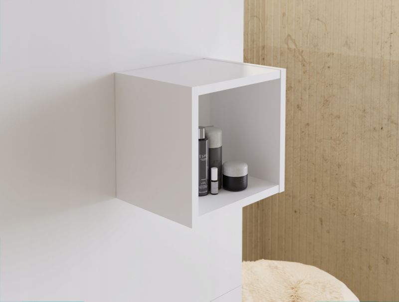 Szafka Łazienkowa Wisząca 25 cm Otwarta Biała kostka Nova White Furnidea 1 szt.
