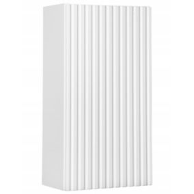 Szafka Łazienkowa Wisząca 30 cm Mały Słupek Biała z Ryflowanym Frontem Nova White Furnidea 1 szt.