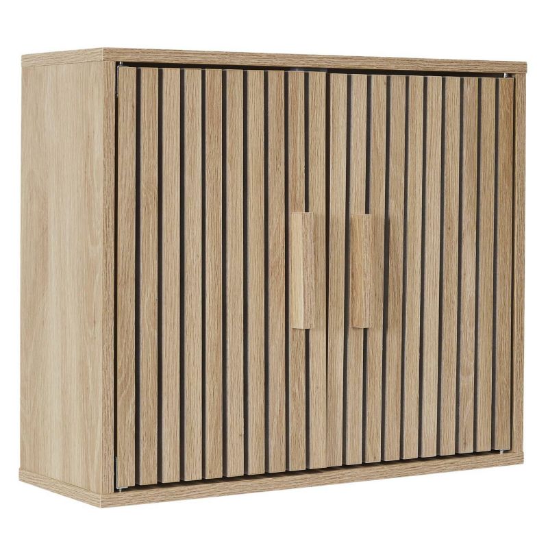 Szafka łazienkowa wisząca Klaus INTESI naturalna ryflowana matowa 60 cm minimalistyczna 1 szt.