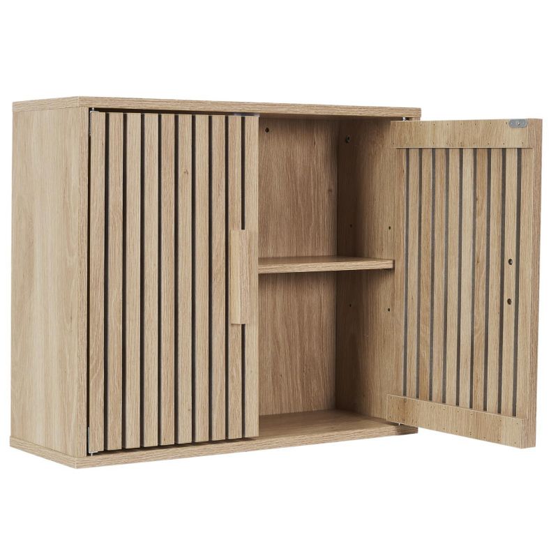 Szafka łazienkowa wisząca Klaus INTESI naturalna ryflowana matowa 60 cm minimalistyczna 1 szt.