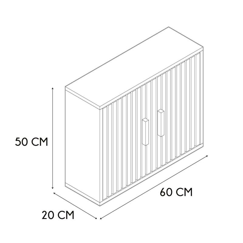 Szafka łazienkowa wisząca Klaus INTESI naturalna ryflowana matowa 60 cm minimalistyczna 1 szt.