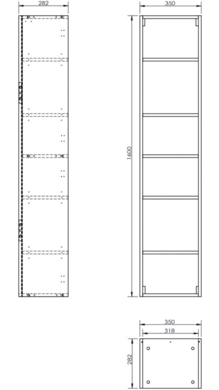 Szafka łazienkowa wisząca Mexen Orio czarny połysk 35x160x30 cm 1 drzwi 1 szt.