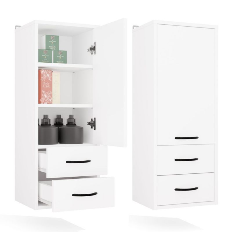 Szafka Łazienkowa Wisząca Topeshop NINA W1D2S BIAŁA 2 Szuflady 3 Pólki 30x90x35 1 szt.