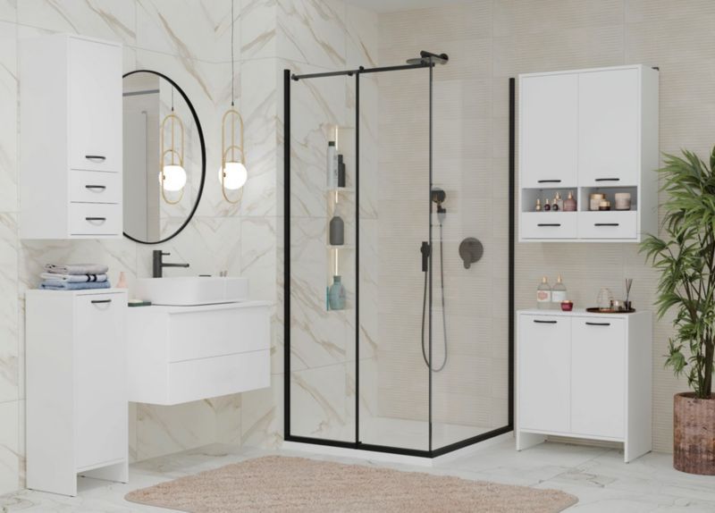 Szafka Łazienkowa Wisząca Topeshop NINA W1D2S BIAŁA 2 Szuflady 3 Pólki 30x90x35 1 szt.