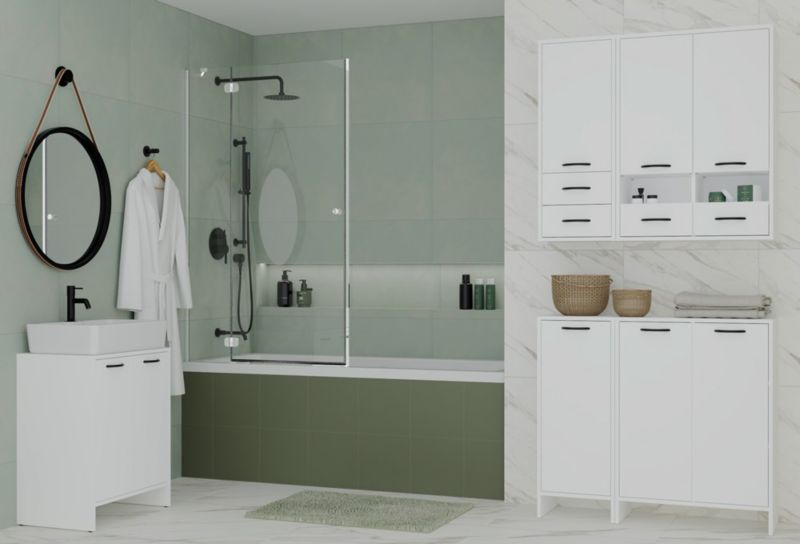 Szafka Łazienkowa Wisząca Topeshop NINA W1D2S BIAŁA 2 Szuflady 3 Pólki 30x90x35 1 szt.