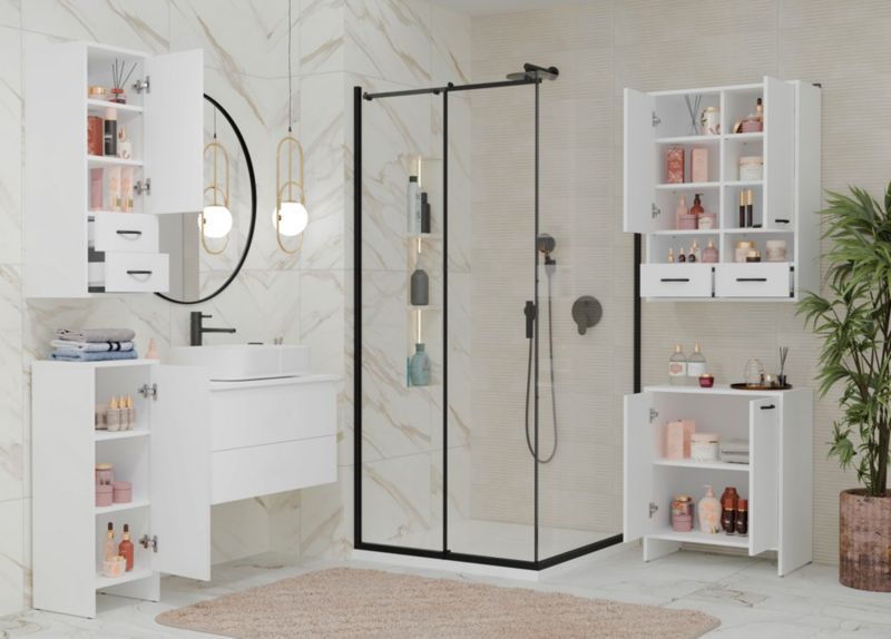 Szafka Łazienkowa Wisząca Topeshop NINA W1D2S BIAŁA 2 Szuflady 3 Pólki 30x90x35 1 szt.