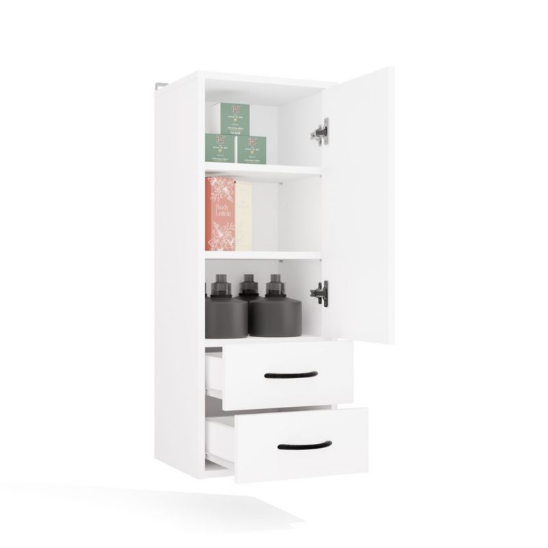 Szafka Łazienkowa Wisząca Topeshop NINA W1D2S BIAŁA 2 Szuflady 3 Pólki 30x90x35 1 szt.