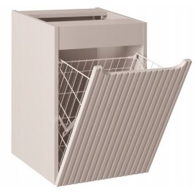Szafka łazienkowa wisząca z koszem na pranie 40 cm front ryflowany Nova Kaszmir Beżowa Furnidea 1 szt.